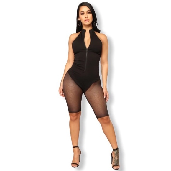 Black Mesh Romper From Fashion Nova - Picture 1 of 6